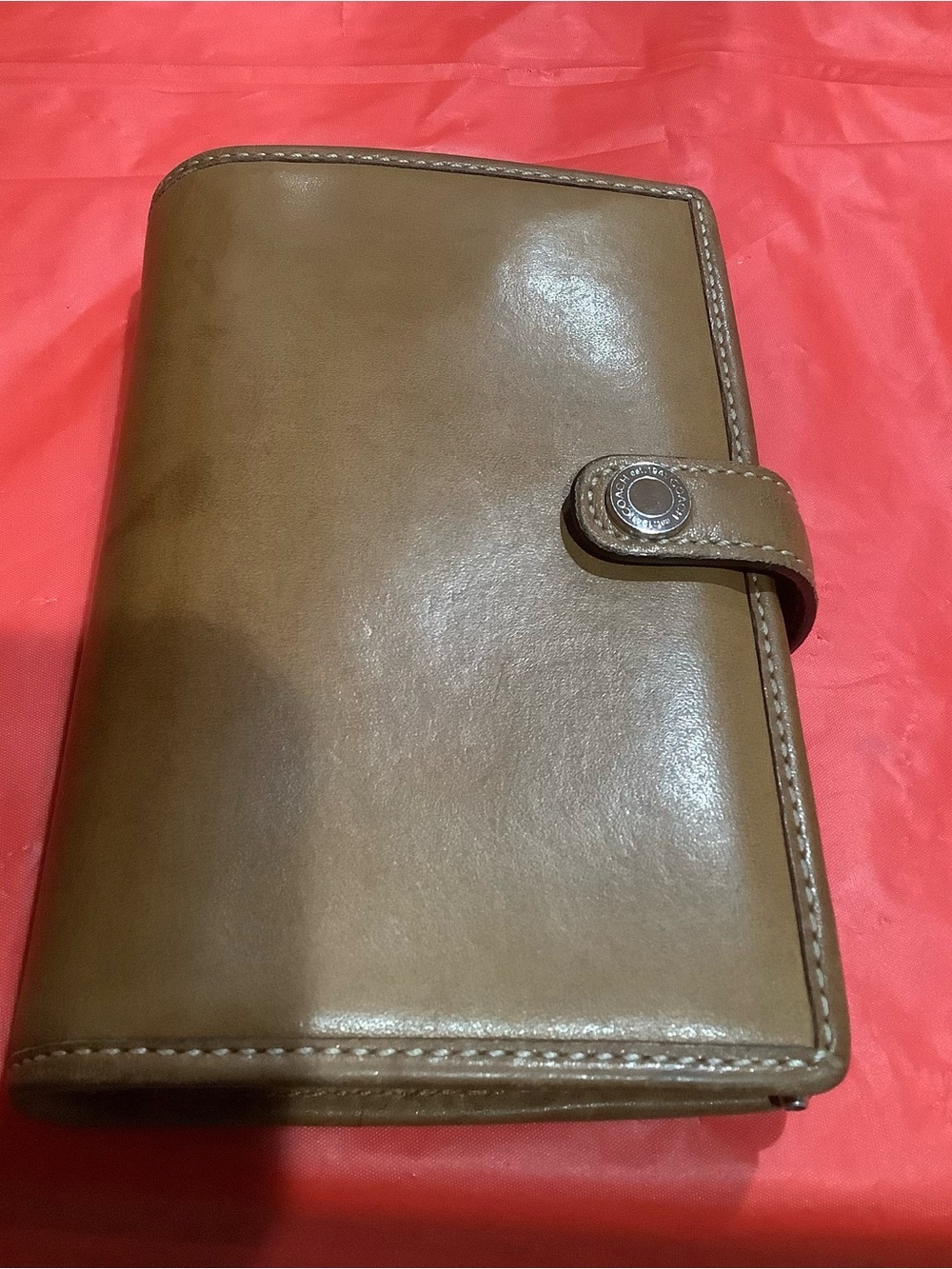 Vintage Coach Brown Leather Snap Wallet With Pen